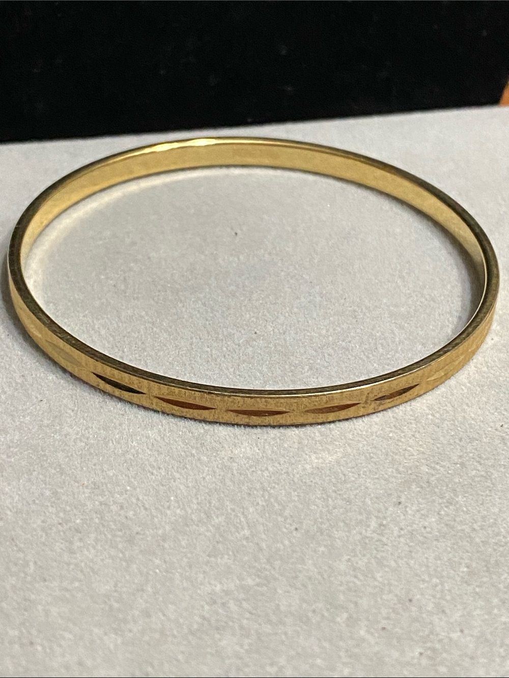 Monet Gold-Tone Etched Slim Bangle Bracelet